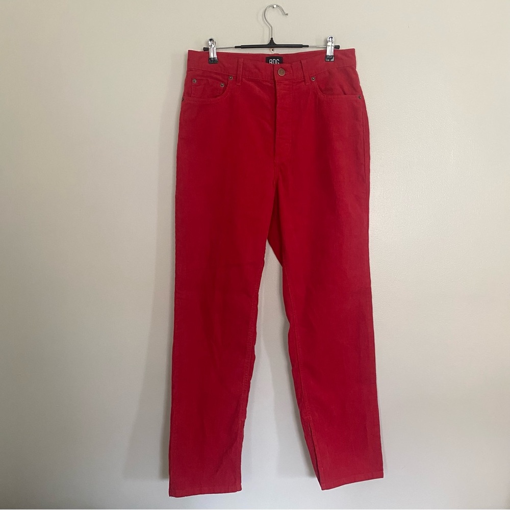 BDG Urban Outfitters Red Corduroy High-Waisted Slim Straight Pants – Size 30